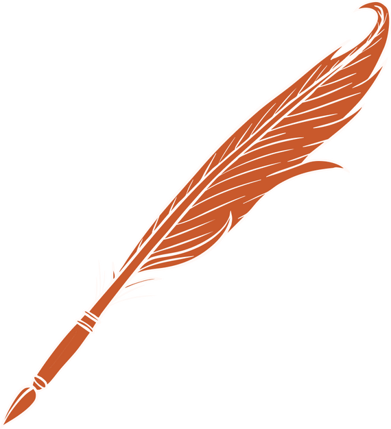 Illustrated terracotta quill pen icon